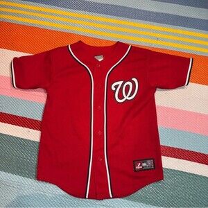 Majestic Major League Harper Genuine Merch Red Baseball Jersey Men Size Small